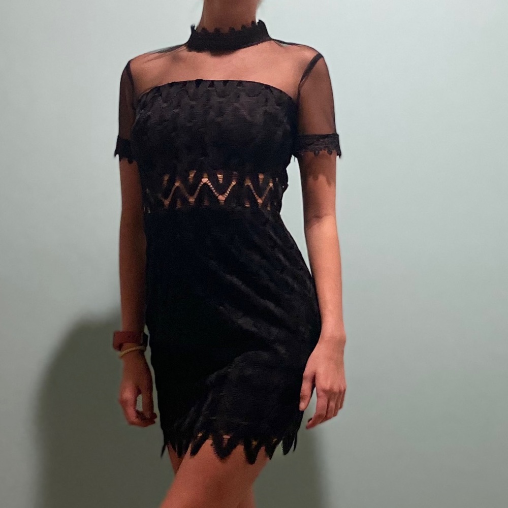 sexy mesh cut out dress